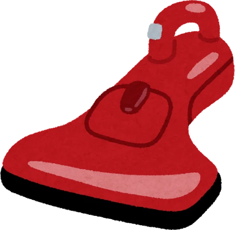 布団に掃除機をかけるイラスト