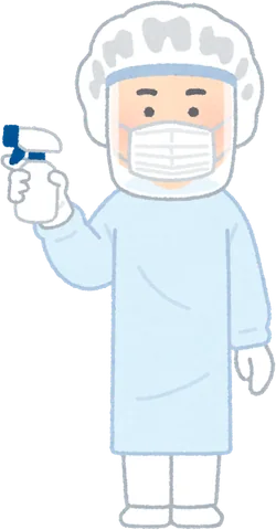 防護服を着た人のイラスト