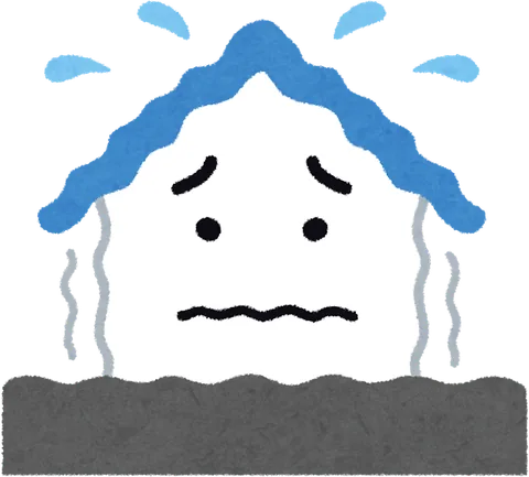 地震のとき、家が傾く
